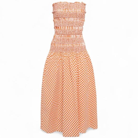 Kenzo strapless gingham midi dress - Picture 1 of 7